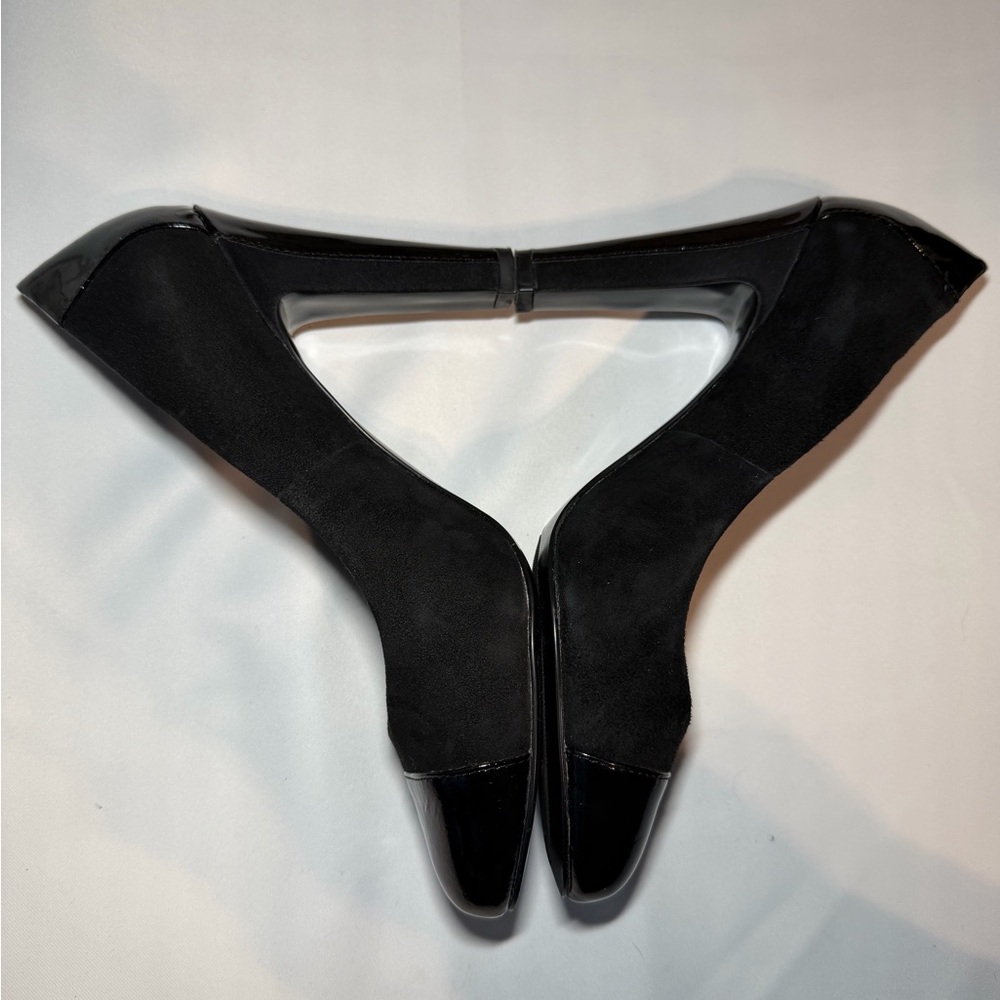 Lauren Ralph Lauren Women's‎ Rafita Leather Suede Black Heels 7.5 - Picture 4 of 7